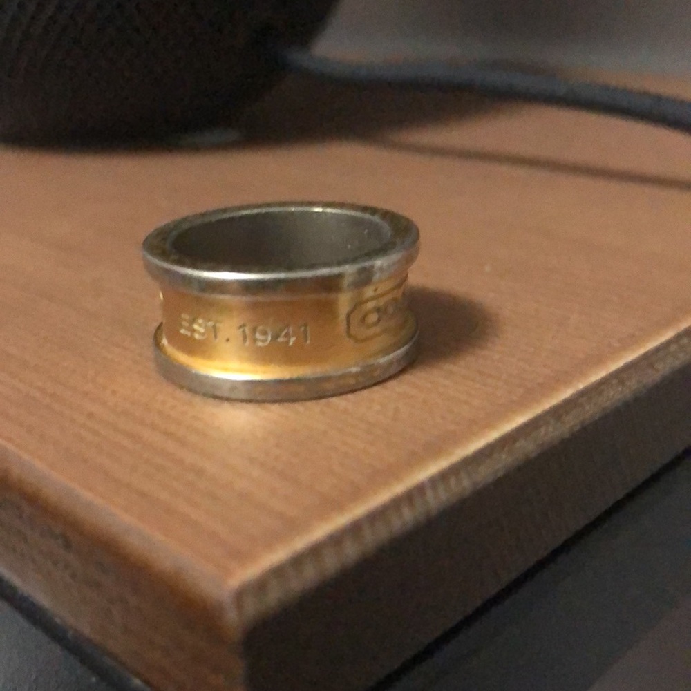 Coach, gold ring, size 6 or 7